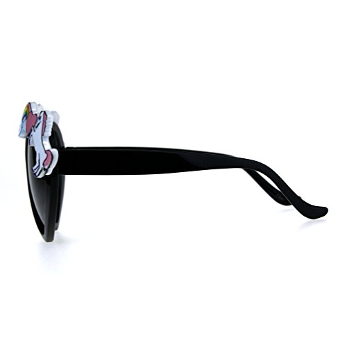 Children Size Girls Rainbow Unicorn Heart Shape Sunglasses3