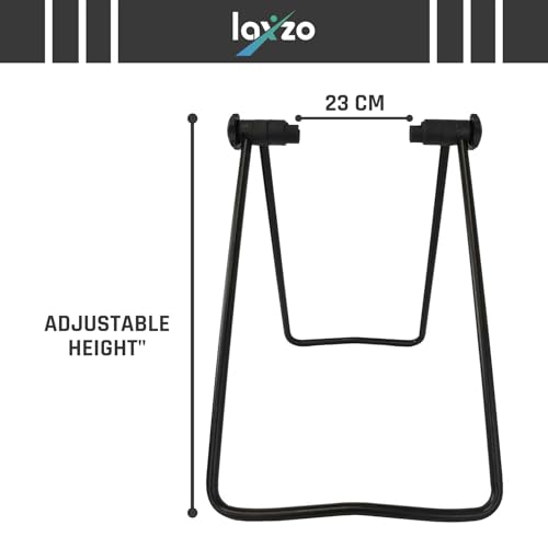 Laxzo ® Foldable Bike Repair Stands Bicycle Repair Parking Rack, Kickstand Bike Stand For Maintenance Portable Bicycle Display Stand Indoor Outdoor, Metal Aluminum Rack - 3