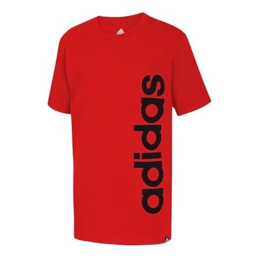 adidas Camiseta masculina de manga curta com logotipo de jérsei de algodão, Núcleo vermelho, G