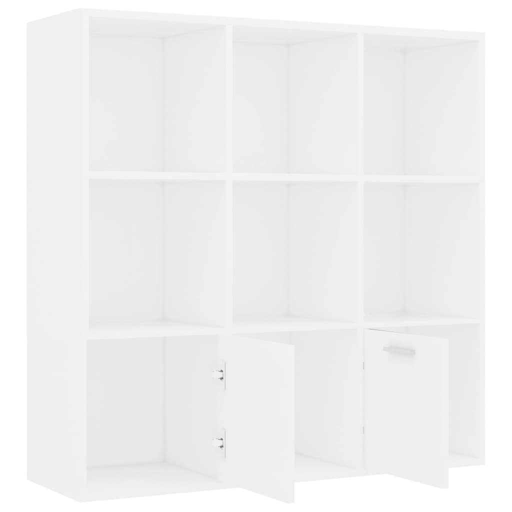 Libreria con spazio di archiviazione, pratica libreria, organizzatore cubo, libreria bianca, 98 x 30 x 98 cm, materiale in legno, adatto per soggiorno, camera da letto, studio, ufficio