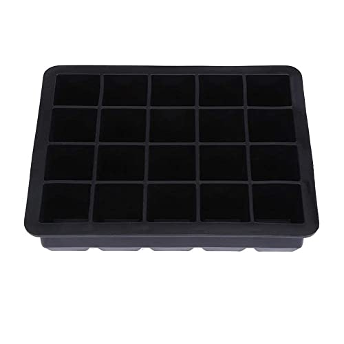 Fdit 20 Grids Silicone Tray Maker Container Bar Hotel Restaurant Household Usage(Black)