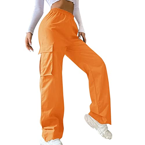 ODIZLI Women's Cargo Pants Casual Loose High Waisted Straight Leg Baggy Pants Trousers with Pockets