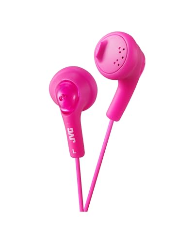 JVC Gumy HA-F160 - Auriculares In Ear con Cable de 1 metro para Android, iPhone, Ordenadores, Portátiles, Consolas y más (Imán de Neodimio, Jack de 3,5 mm, 15 Hz - 20 KHz), Color Rosa