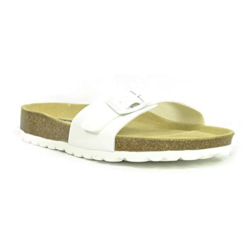 Sanosan Malaga mules blanches ajustables pour pieds sensibles