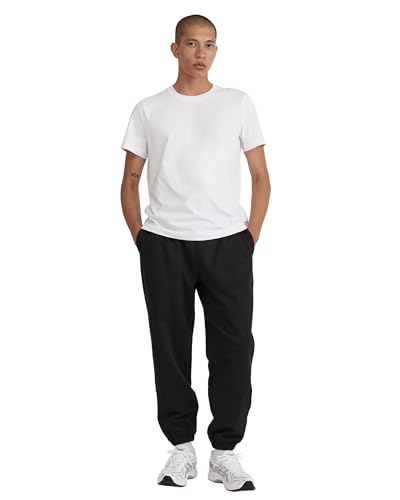 Organic Basics Men's Weekend 28" Cotton Jogger Sweatpants, Black, Medium