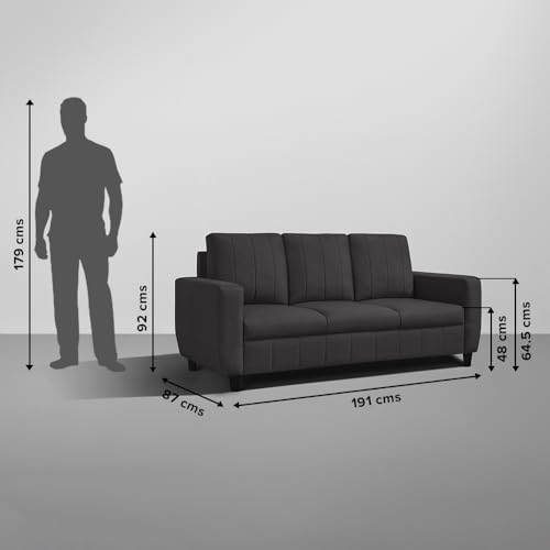 Image of Sleepyhead Bae Designed by Duroflex - 5 Seater Sofa, 3+1+1 Sofa Set |Premium Fabric Living Room Sofa Set with Modern Space-Saving Design |Comfort Seating & Easy-Clean |3 Year Warranty - Woody Brown