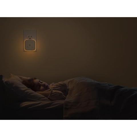 TORANKOS 2 Pack Very Dim Sleep Night Lights Plug into Wall, Kids Sleep Light, Adult Sleep Light, Bedroom Night Light, Light Sensor, LED, Dimmable, Warm Soft Light Plug in Night Light Cover
