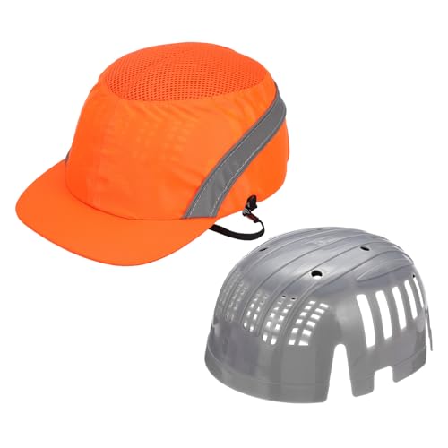 Casque de sécurité anti-transpiration PATIKIL orange fluo avec sangle ajustable