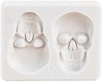 KOOBOOK 1Pcs Creative Skeleton Head Skull Silicone Cake Decoration Mold Chocolate Candy Molds Pastry DIY Candy Tools