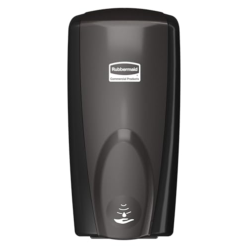 Rubbermaid Commercial Products AutoFoam Hand Soap & Sanitizer Dispenser Black/Black Pearl Touchless Wall Mount Battery Operated for Restrooms in Offices/Hotels/Entertainment/Schools