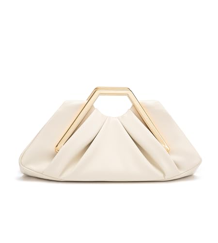 myfriday Elegant Ruched Clutch Purse, Soft Dumpling Evening Bag for