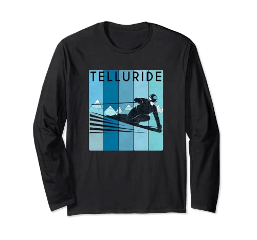 Retro Telluride, Colorado Design – Vintage Snow Ski Langarmshirt