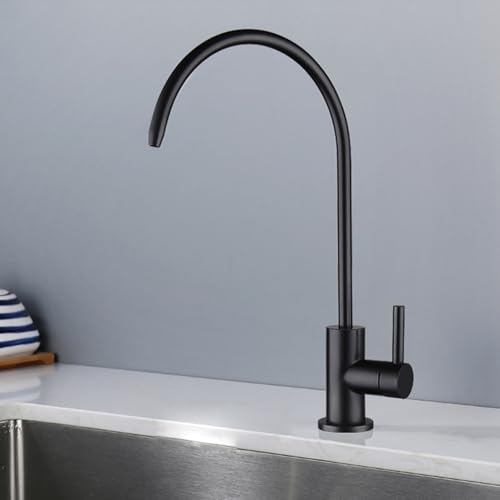 Robinet rotatif avec filtre eau NBYGSC en acier inoxydable noir pour évier