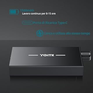 YGiTK Amplificatore Hifi per Cuffie Portatile 16-300Ω, 1500mAh con 8h di Riproduzione, Interfaccia Type-C,Jack Audio 3.5mm,Carcassa in Alluminio,Compatibile con MP3/Smartphone/Laptop/PC