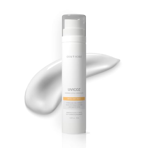 Image of Ceuticoz Uvicoz Sunscreen Lotion | For Sunburn, Tanning & Photoaging | Broad-spectrum UV protection & hydration | Octocrylene & Aloe Vera | All Skin Types | 50ml