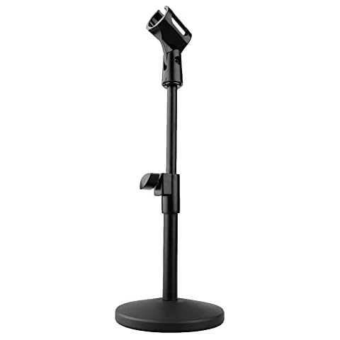 ZRAMO Desk Top Adjustable Stand for Retro Microphone Large Size Microphone, come with Two Clip (not Including any Mics) Cover