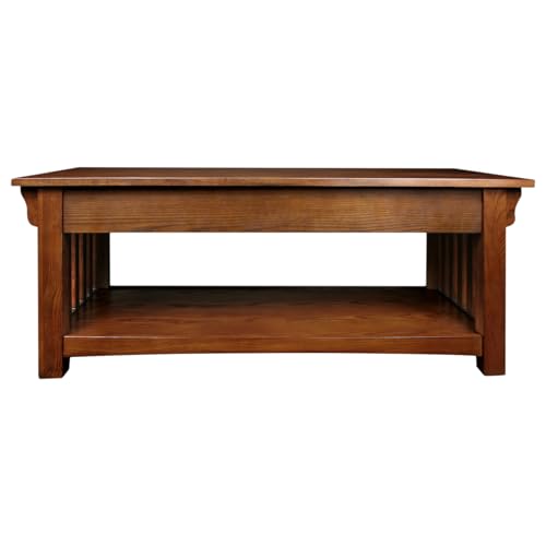 Image of Leick Home Mission Coffee Table, 48 inch, Medium Oak