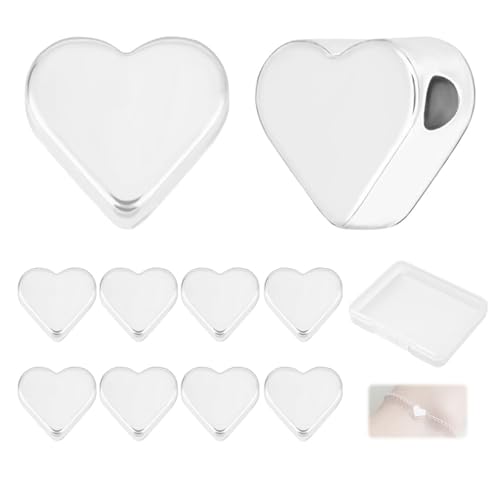 AzureRay Abalorios para Pulseras, Cuentas Pulseras de Corazón Chapado Plata 925, 30 Unidades Abalorios para Hacer Pulseras y Collares DIY, Aleación