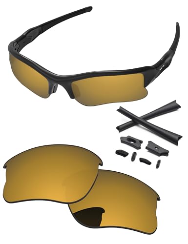 Image of Replacement Lenses & Rubber Kits for Oakley Flak Jacket XLJ OO9009 63mm - Precision Fit, UV Block, Impact Resistant