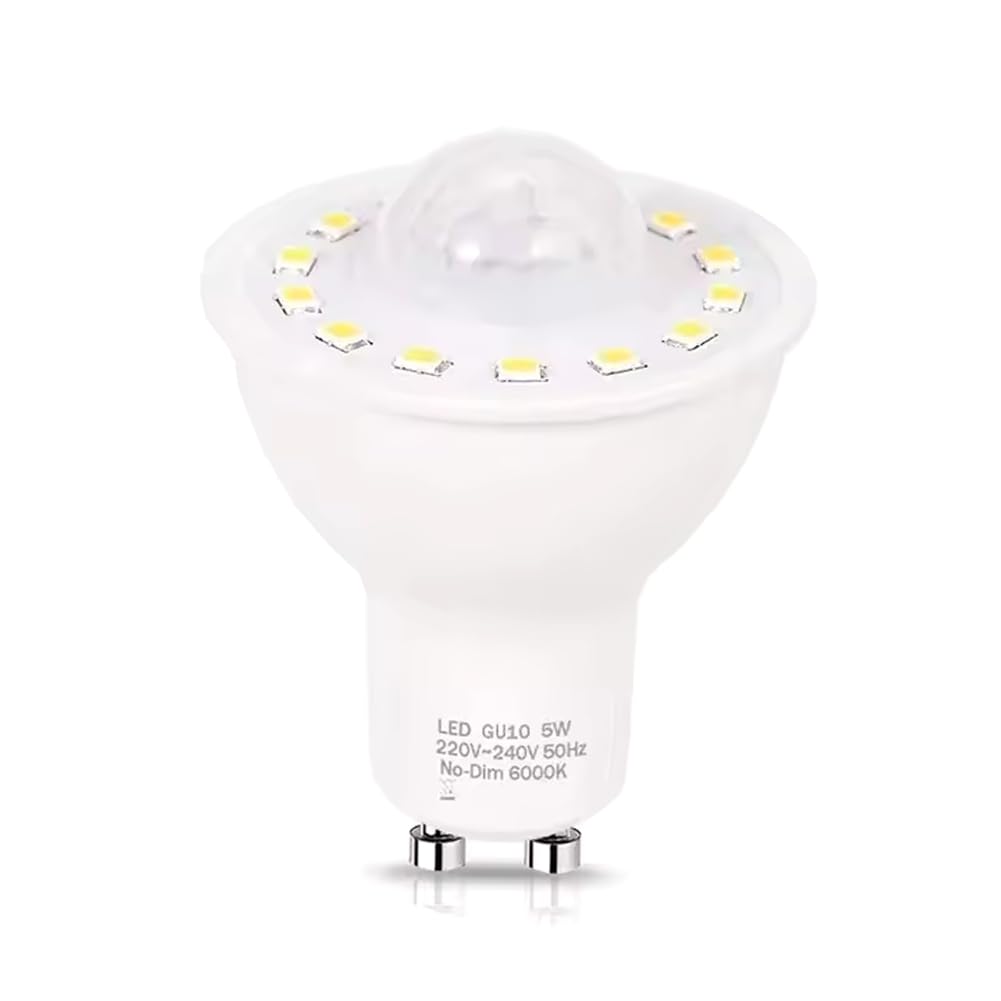 Vjsujehgy Bulbs 5W, 50W Equivalent 500lm Motion Sensor Night Light Day White Stairs Garage Corridor Walkway Hallway 6000K