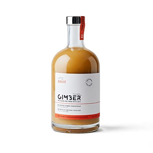 Gimber Brut N2 Biologisches Ingwerkonzentrat 700ml l Neue Rezeptur l Weniger Zucker l Alkoholfreies Bio-Getränk aus Ingwer, Yuzu Frucht und Zitronenthymian | BRUT das neue Bio-Ingwer-Konzentrat Cover