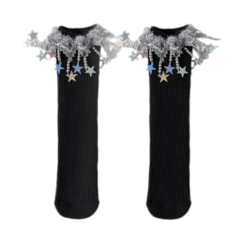 Crew Socks for Women, Baby Girls Knee Socks Thigh Stockings Long Sock Calf Sock for Girl Student Age 3-12