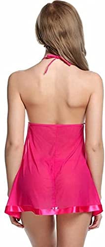 Image of LOURYN KOULYN Babydoll Nightwear Lingerie with Panty Short Transparent Nighty for Women Bra Panty Set for Women Baby Doll Night Dress Babydoll Lingerie for Honeymoon