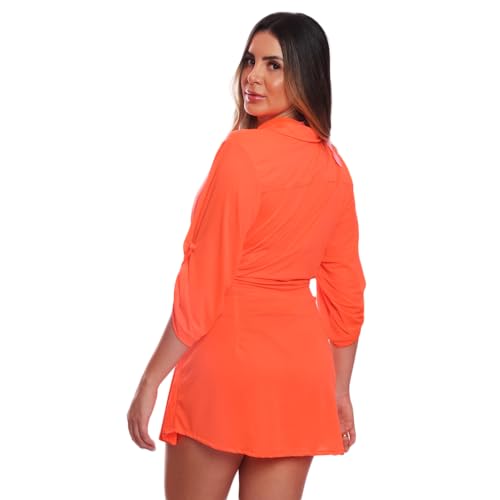 Saída de Praia Chemise Camisão Feminino Preto, Tamanho G
