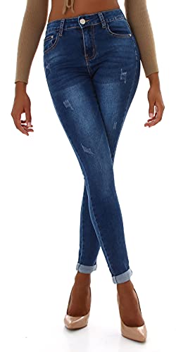 Miss RJ Pantalones vaqueros ajustados de cintura alta para mujer, azul, 38 Cover