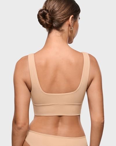 Image of INLYRIC Women's Inbarely Outwear Longline Square Neck Bralette Supportive Unlined No Underwire Yoga Sports Bra