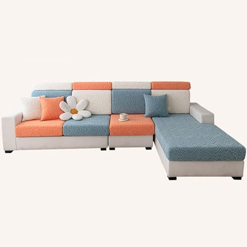 Housse de coussin velours extensible pour réparer un canapé usé