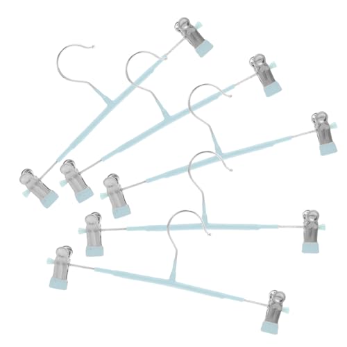 Alipis 5Pcs Skid Clothes Hanger Telescopic Clip Hangers for Pants Jeans and Skirts Space Saving Design
