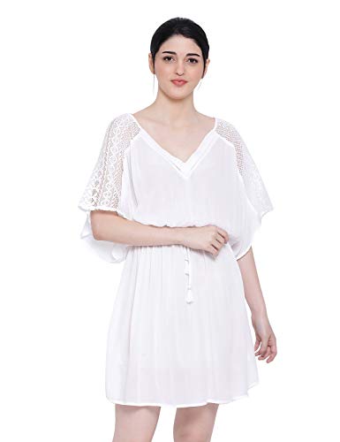 Image of oxolloxo Women's V-Neck Solid A-Line Nightwear Dress