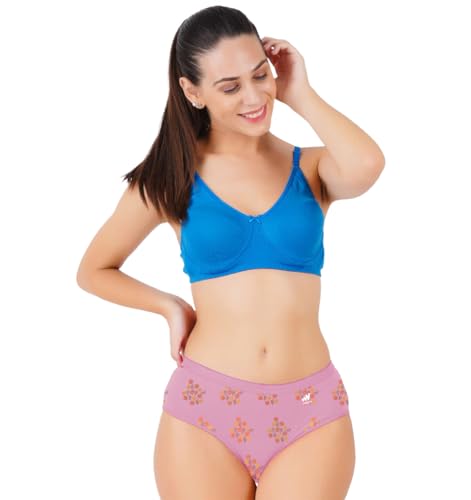 Image of ONCH Womens Pure Cotton Printed Outer Elastic Panties Multicolor Pack of 6