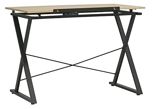 Sd Studio Designs Axiom Ii Drawing 42" Wide Adjustable Top Drafting Table, Graphite Black/Ashwood #TOP3