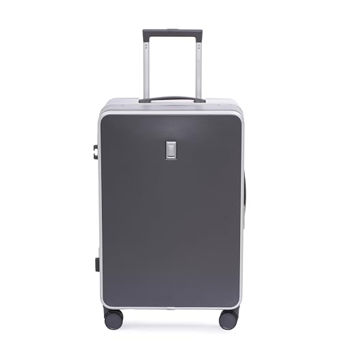 Image of SWISS MILITARY Black Gold Collection Lorenzo-65cm Check-in Hard PC Medium Trolley Luggage Suitcase with Secure Aluminium Frame with Anti-Theft Closure-Ideal for International Travel (70L) Dark Grey