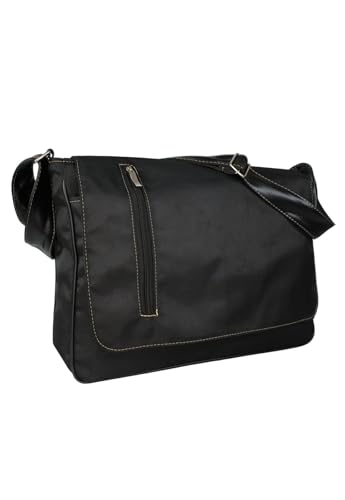 Lenna's Pasta Carteiro de Nylon Bolsa Transversal A024 Preta