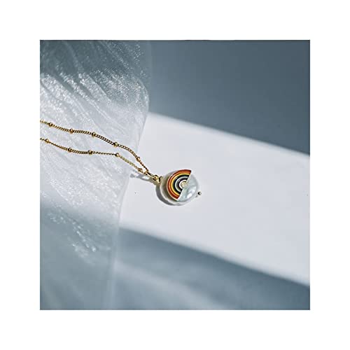 Collier baroque haut de gamme avec pendentif créatif arc-en-ciel précieux
