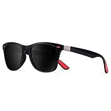 【Ultraleicht Polarisierte Sonnenbrille】100% iger Schutz gegen schädliche UVA/UVB& UVC Strahlen. Die linsen der sonnenbrille reduzieren sie störende reflexe und blendung durch Licht, das von oberflächen wie wasser, straße, sand oder schnee reflektiert wird. Sie absorbieren 100% des UV-Lichts und eliminieren 99% Blendlicht