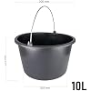 Seau De Nettoyage 10 Litres Noir Robuste Avec Poignée Et Bec Verseau – Polyvalent Maison & Jardin