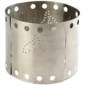 Gaobabu Multi-Panel Windscreen, 4P Windscreen, Windproof, Circular Windshield, Thin, Approx. 1.1 oz 31 g, Lightweight, Compact, Storage, Stacking, Alcohol Burner, Alcohol Stove, Solid Fuel