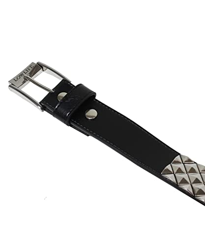 Lowlife Armor Leather Belt in Black and Silver2