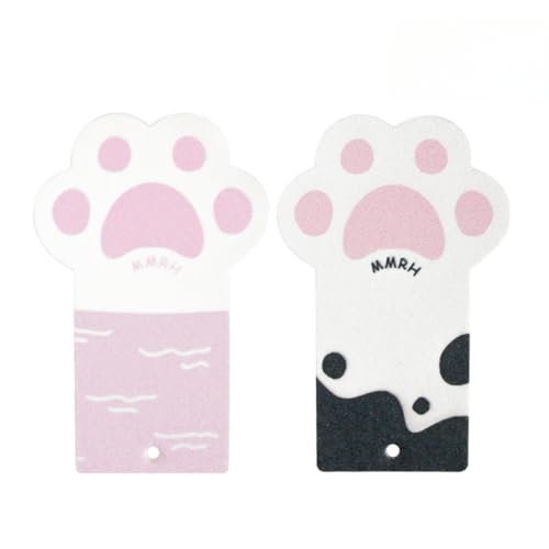 Esponja de pata de gato, esponja de limpieza de cocina, resistente a los arañazos, almohadilla de fregar para platos y fregaderos con cordón, esencial para la familia (rosa y blanco + negro y blanco