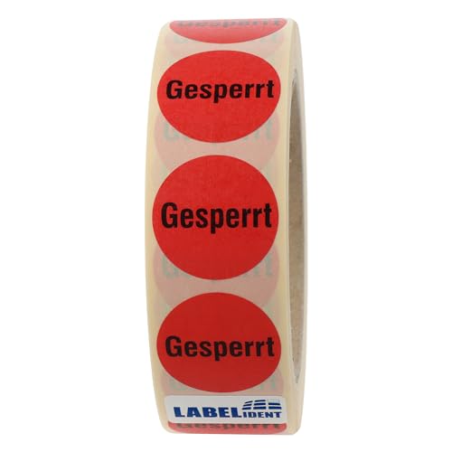 Qualitätssicherungsetiketten - Gesperrt - Ø 30 mm - 1.000 QS-Etiketten auf Rolle, Papier rot, selbstklebend Qualitätssicherungsetiketten - Gesperrt - Ø 30 mm - 1.000 QS-Etiketten auf Rolle, Papier rot, selbstklebend