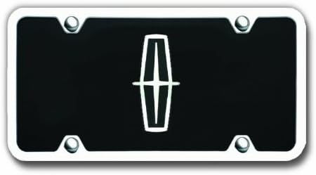 AU-TOMOTIVE GOLD Lincoln Black Acrylic License Plate with Chrome Frame