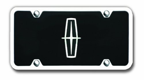 AU-TOMOTIVE GOLD Lincoln Black Acrylic License Plate with Chrome Frame