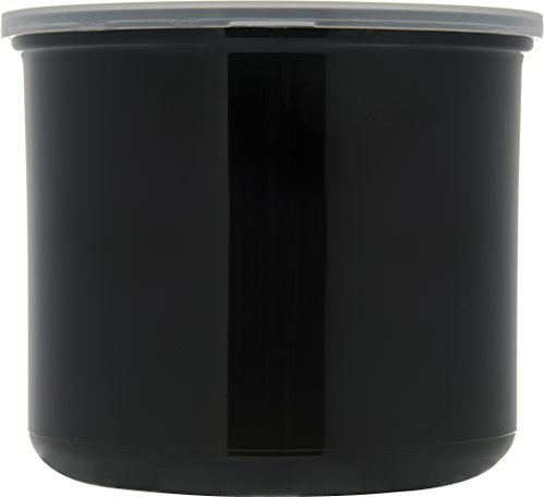 Carlisle Foodservice Products Round Storage Container With Lid, 4 Quart Crock, Black #TOP1