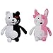 2 Pièces 25Cm Kawaii Jouets en Peluche Anime Danganronpa Kawaii Chambre Décor Dessin Animé Poupée Mignon Monokuma Ours en Peluche Jouets pour Enfants Cadeau