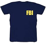 bequem sitzend FBI Polizei LKA Geheimdienst Amerika BKA Kripo blau T-Shirt (M)