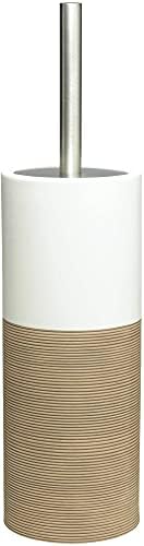 Sealskin Doppio Toilet Brush and Holder, Porcelain, Sand, 10.1 x 38.3 x 10.1 cm